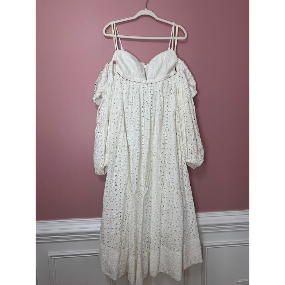 Farm Rio Off-White 3D Flower Maxi Dress Size Small - Picture 3 of 9